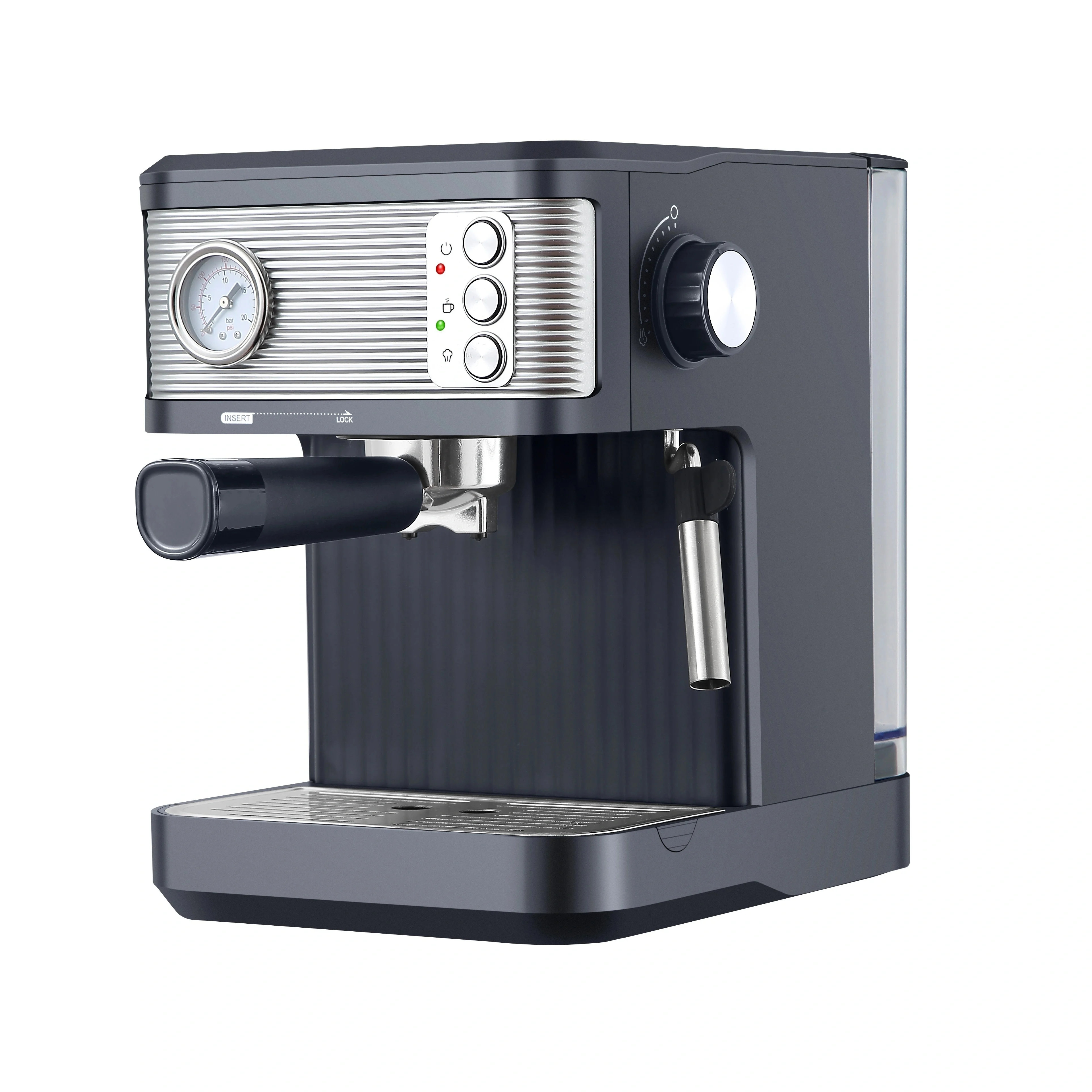 Coffee Maker Household Small Semi-automatic High-pressure Steam Milk Bubble Integrated Coffee Pot, Black 6