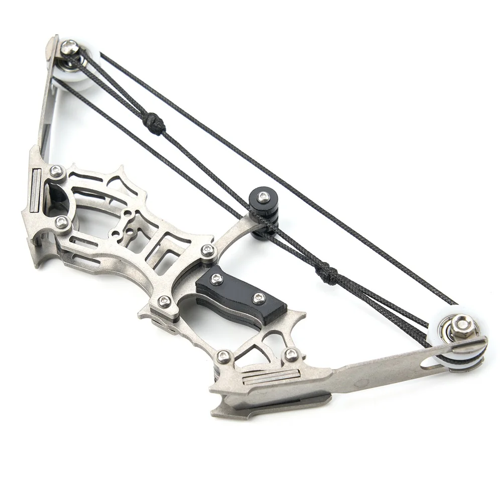 Archery Mini Composite Pulley Bow Stainless Steel Toy Stainless  material Decompression Bow Set Parent-child Interaction 5lbs 3