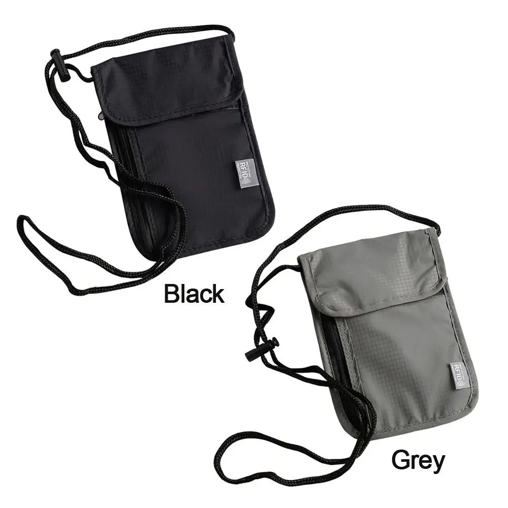 Waterproof RFID Nylon storage bag Travel document Card passport Bag Neck Wallet Money Document Card Passport Pouch 1 Pcs storage bag passport holder