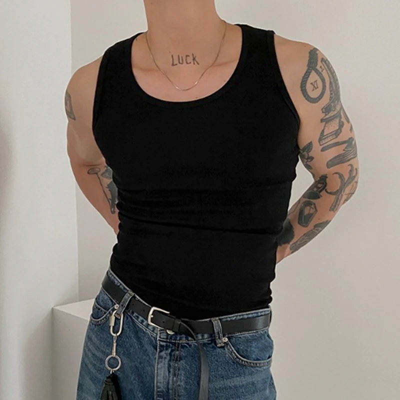 

Майка Мужская Спортивная из чистого хлопка, дышащая облегающая безрукавка для фитнеса, модная Однотонная рубашка без рукавов, на лето