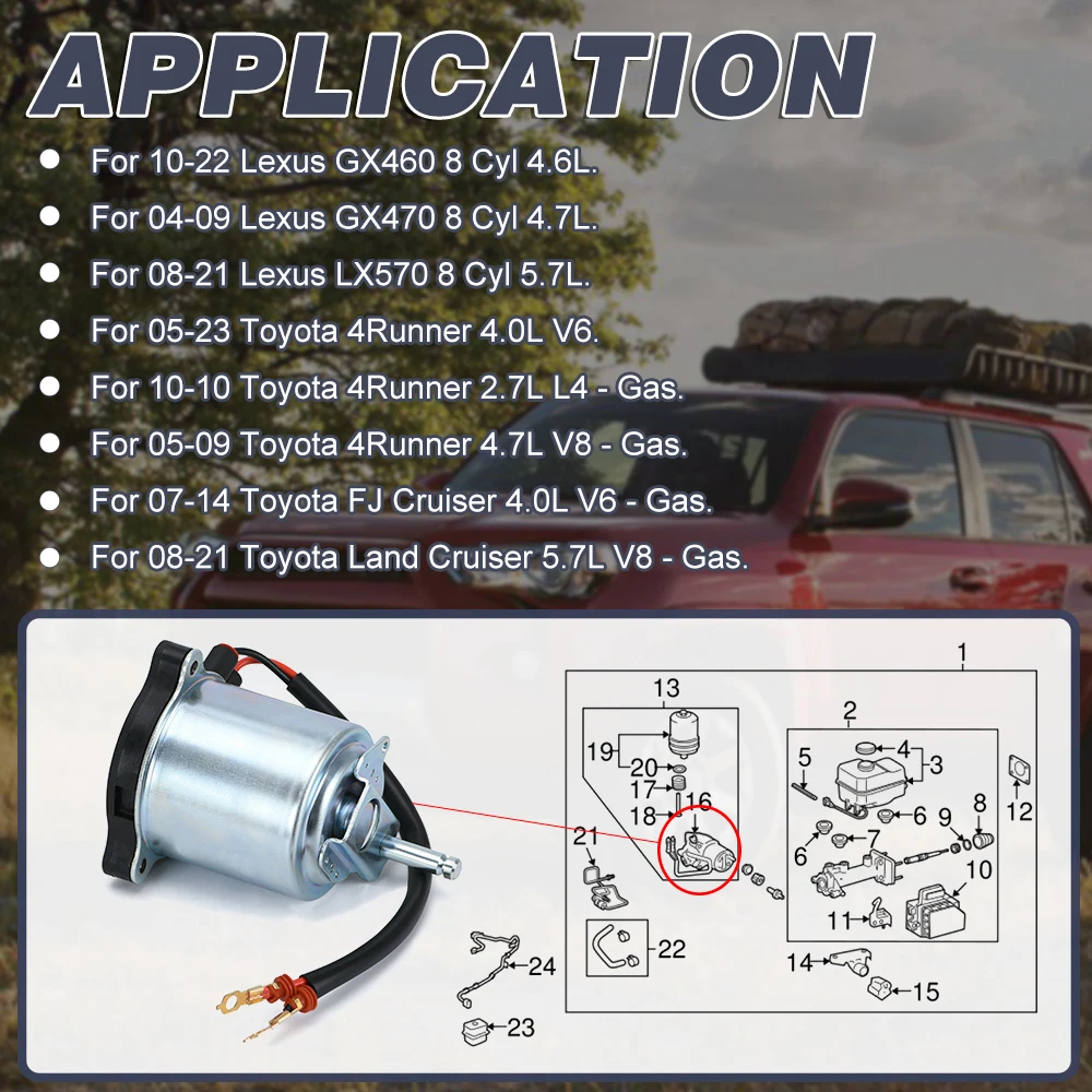 ABS Brake Booster Pump Motor abs brake booster pump for Toyota 4Runner For Lexus GX460 GX470 LX570 LX450D Land Cruiser Prado 47960-60050 4796060050
