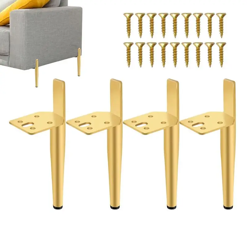 

Pack 4 Metal Furniture Legs 6 Inch TV Cabinet Feet DIY Table Leg Replacement For Dresser Cupboard Couch Hardware Accessories