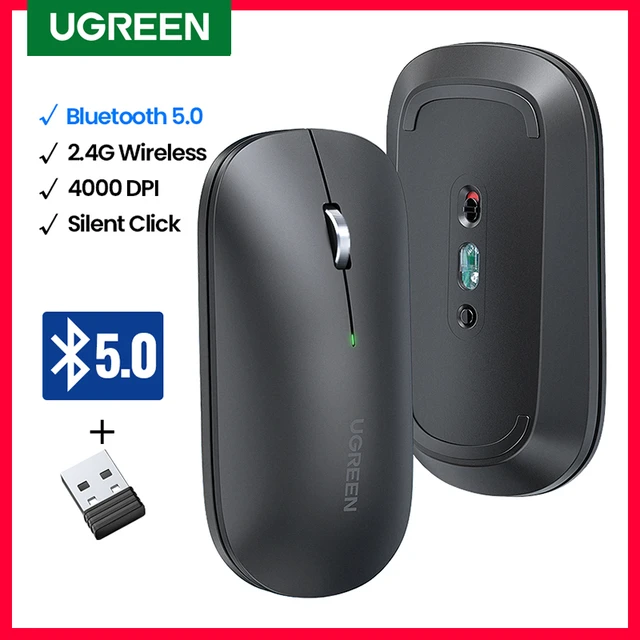 Mouse silenzioso Wireless UGREEN Mouse 4000 DPI per MacBook Tablet Computer  Laptop PC Mouse 3cm sottile