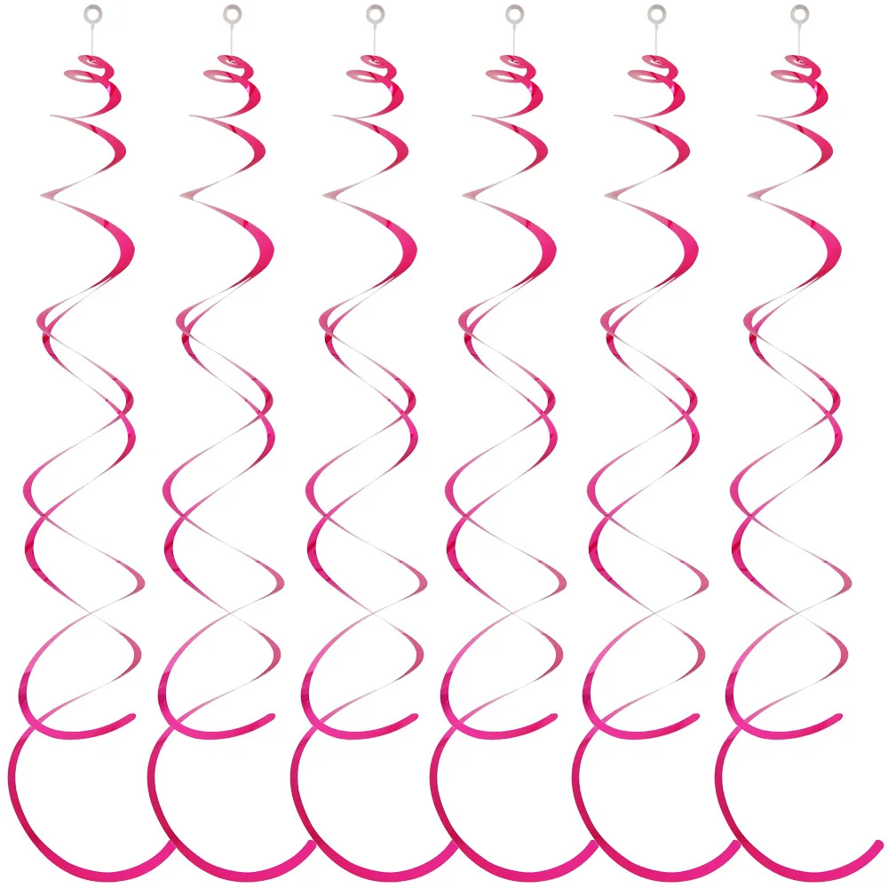 Spiral Pendant Dangling Swirls Metallic Ceiling Hanging Streamers 6pcs Ornament Christmas Wedding Birthday Balloons Decorations birthday streamers party ceiling hanging spirals party decorations