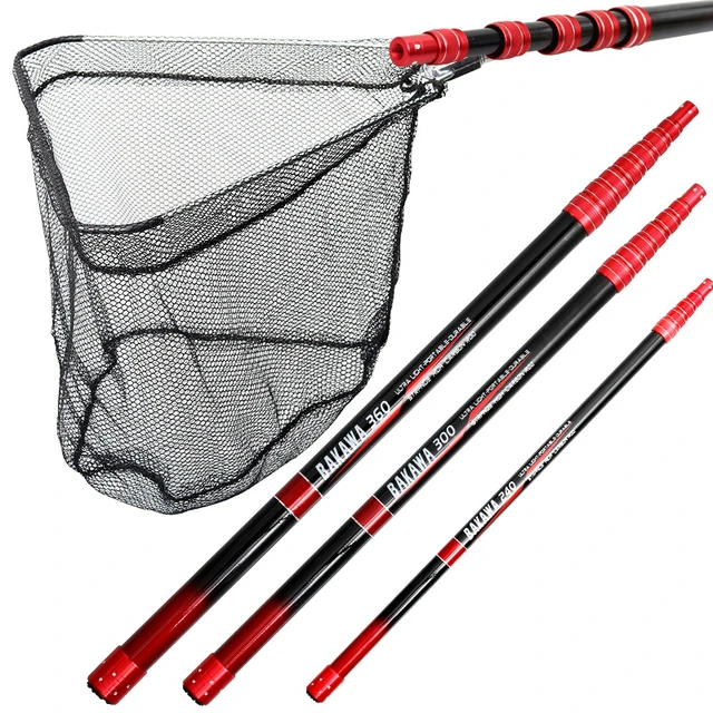 Folding Carbon Fishing Net, Telescopic Fishing Rod Net