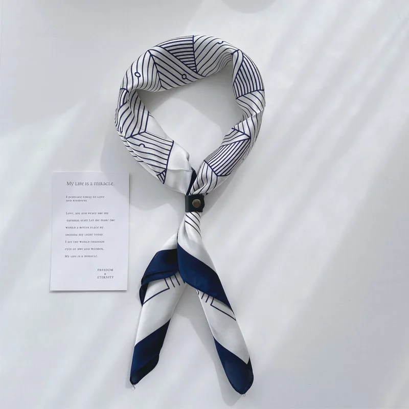 Paisley Print Silk Square Scarf Women Luxury Design 70*70cm Soft Satin Hairband Neckerchief Office Hijab Headband Foulard Gift