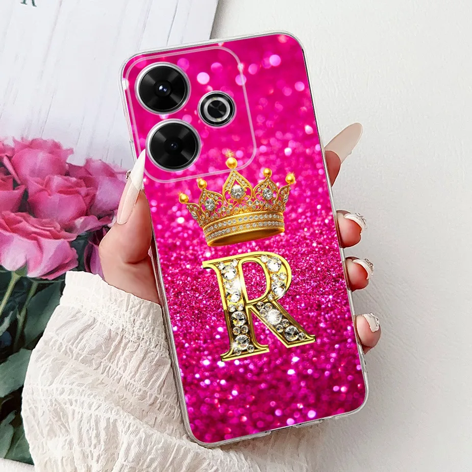 Stylish Clear Silicone TPU Phone Case with Letter Design