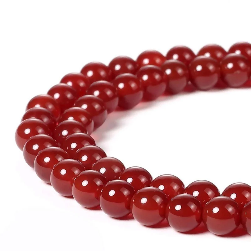 

Wholesale Natural Stone Red Agate Beads Round Shape Loose Bead for Jewelry Making DIY Bracelet 4 6 8 10mm