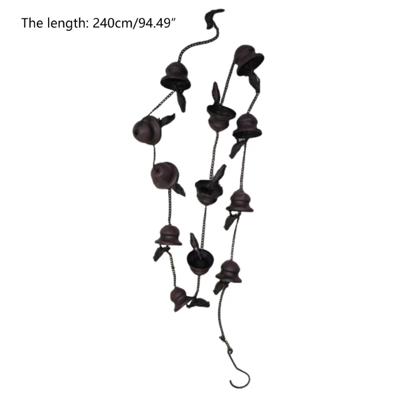 2.4 Meter Rain Chain Black-Bird Rain Chain Water Drain Gutter for Garden Home Roof Downspout Decoration with Hanger