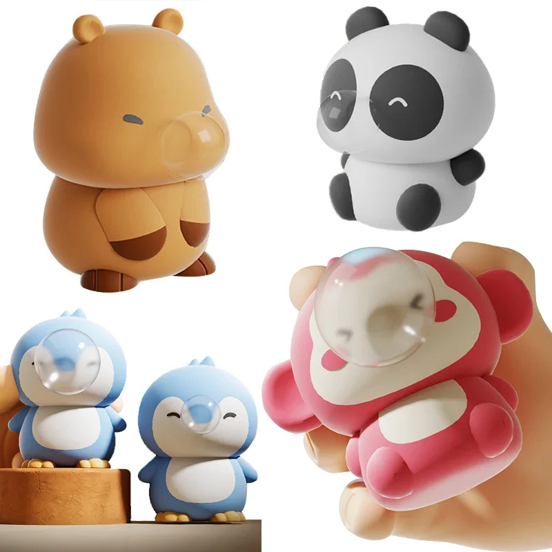 Cute Capybara Animal Spitting Bubbles Squish Squeeze Toy Anxiety Stress Relief Sensory Antistress Toys For Adults Kids Toys Gift