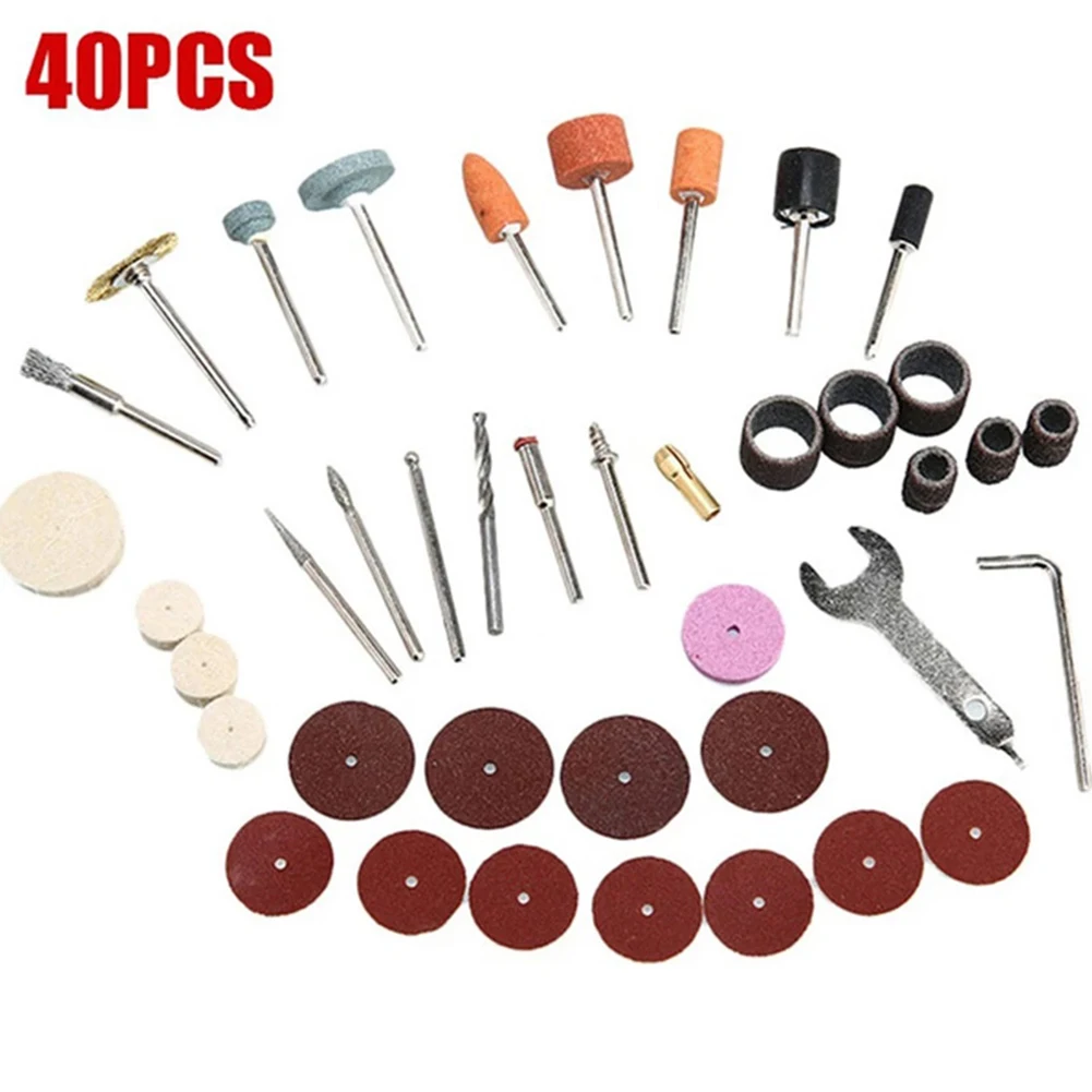

40pcs Abrasive Sanding Drums Kit Polishing Pads Cutting Disc Engraving Head For SDremel Nail Drill Rotary Tools