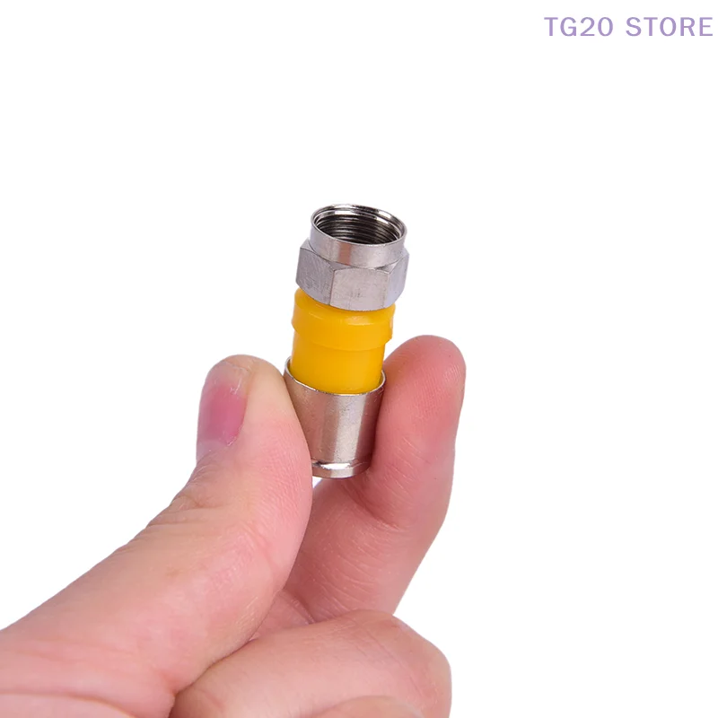 Wire Connectors 10pcs RG6 F Type Compression 2.8cm Snap Seal Plug Connector Waterproof F Type
