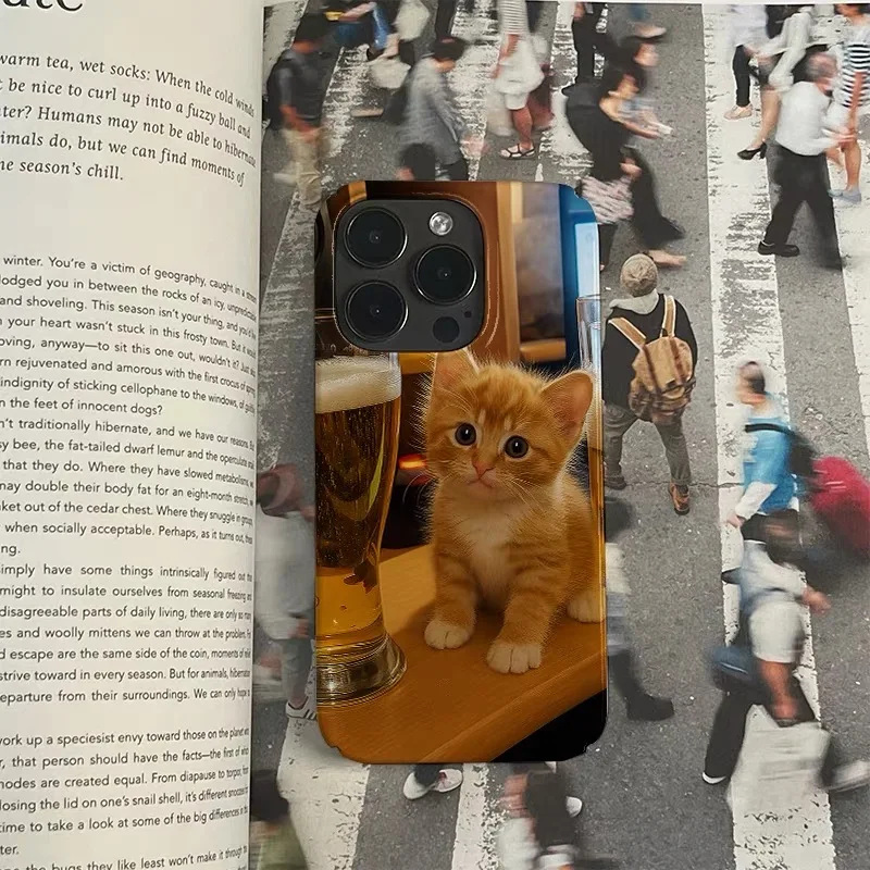 Cute Orange Kitten Acrylic Hard Mobile Phone Case