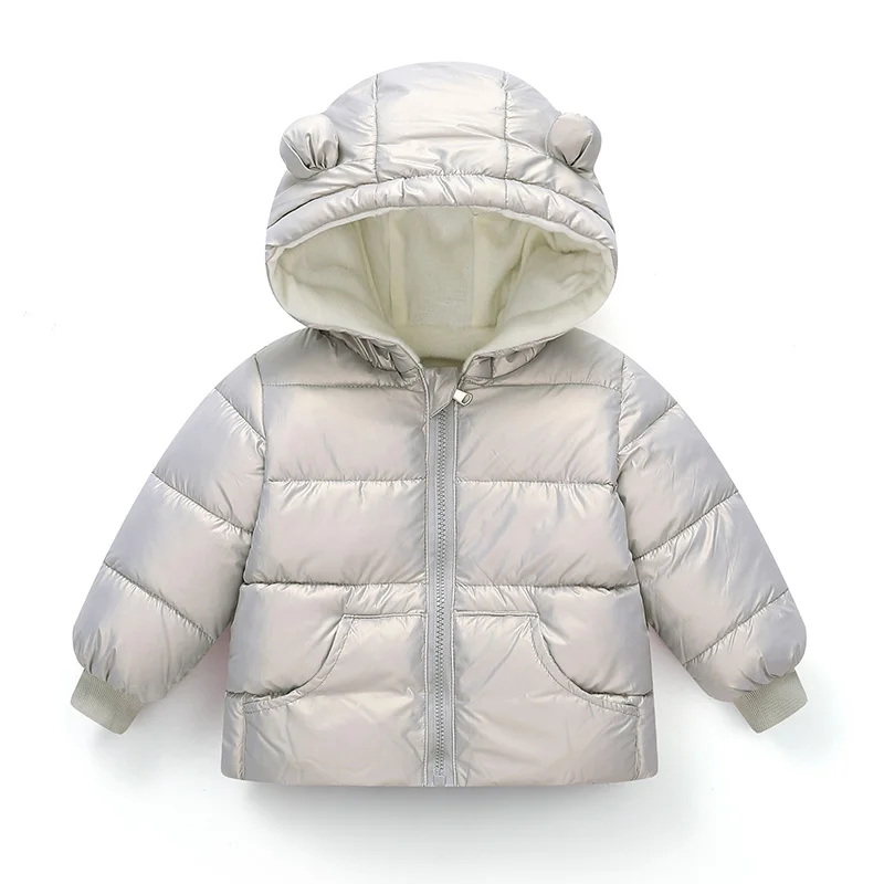 

Autumn and Winter 3-8Y Children's Parkas Boys Girls Coats Solid Color Long Sleeve Hooded Zipper Outerwear Kids