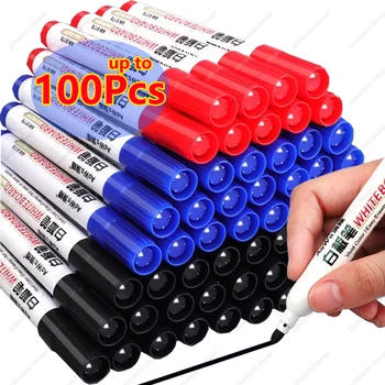 100-1 pz Cancellabile Lavagna Pennarello Lavagna Pennarello Insegnamento Gesso per Vetro Ceramica Ufficio Scuola Arte Marker Cancelleria