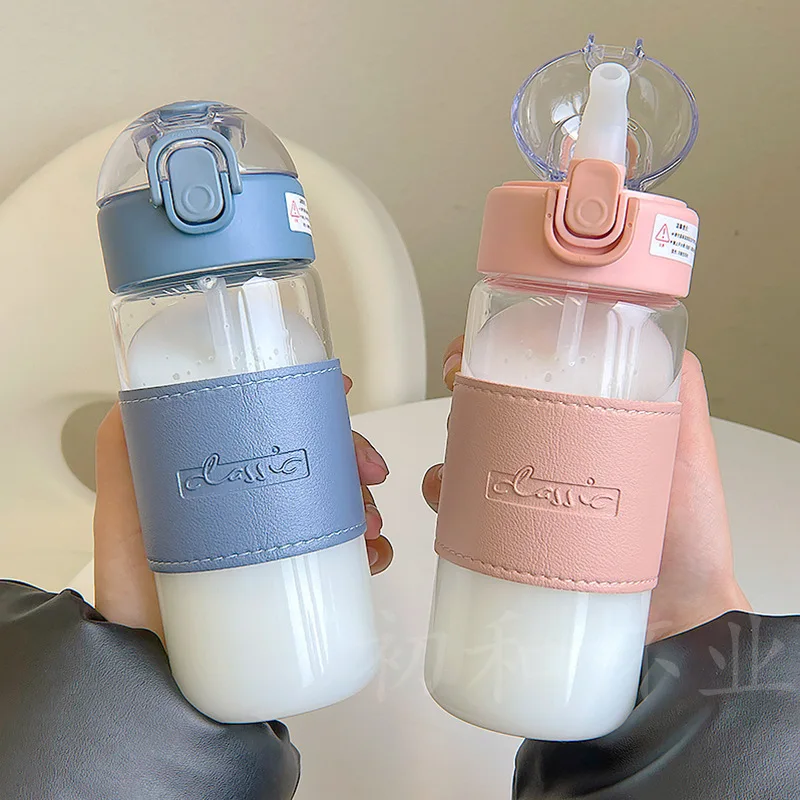 

Mori Creative Portable Glass for Boys and Girls, Handy Water Cup with Straw Ins Good-Looking Student Water Cup