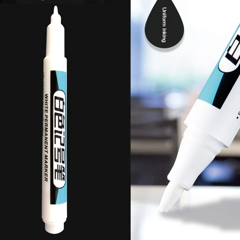 1/3Pcs 0.7/1.0/2.5MM Permanent Marker Pens Paint Markers For Wood Rock Plastic Leather Glass Stone Metal Art Supplies White
