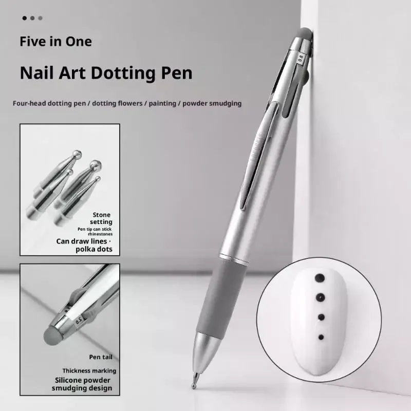 4-IN-1 네일 도트 펜 볼펜 디자인 네일 아트 도트 페인트 매니큐어 키트