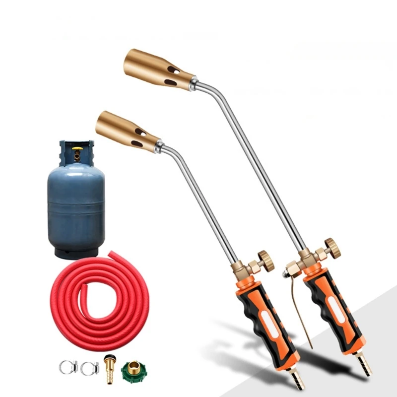 K1KA Stainless Steel Gas Welding Torch Soldering Flamethrower Ignition Welding Guns Stepless Variable for Propane Cylinder mapp full copper gas card type flamethrozer propane gas torch self ignition trigger style camping brass welding torch