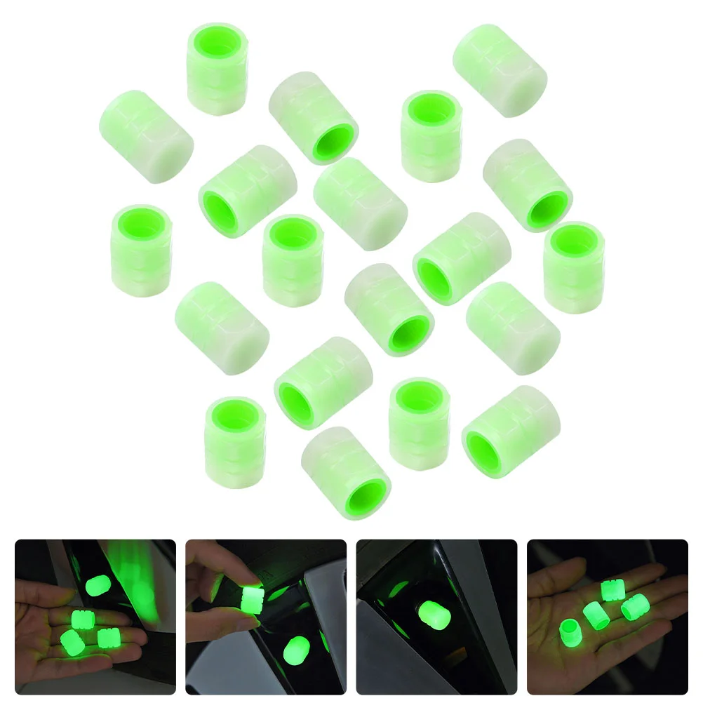 

20 Pcs Tire Valve Cover Air Nozzle Caps Motorcycle Valves Luminous Car Motorcycles Stem Universal