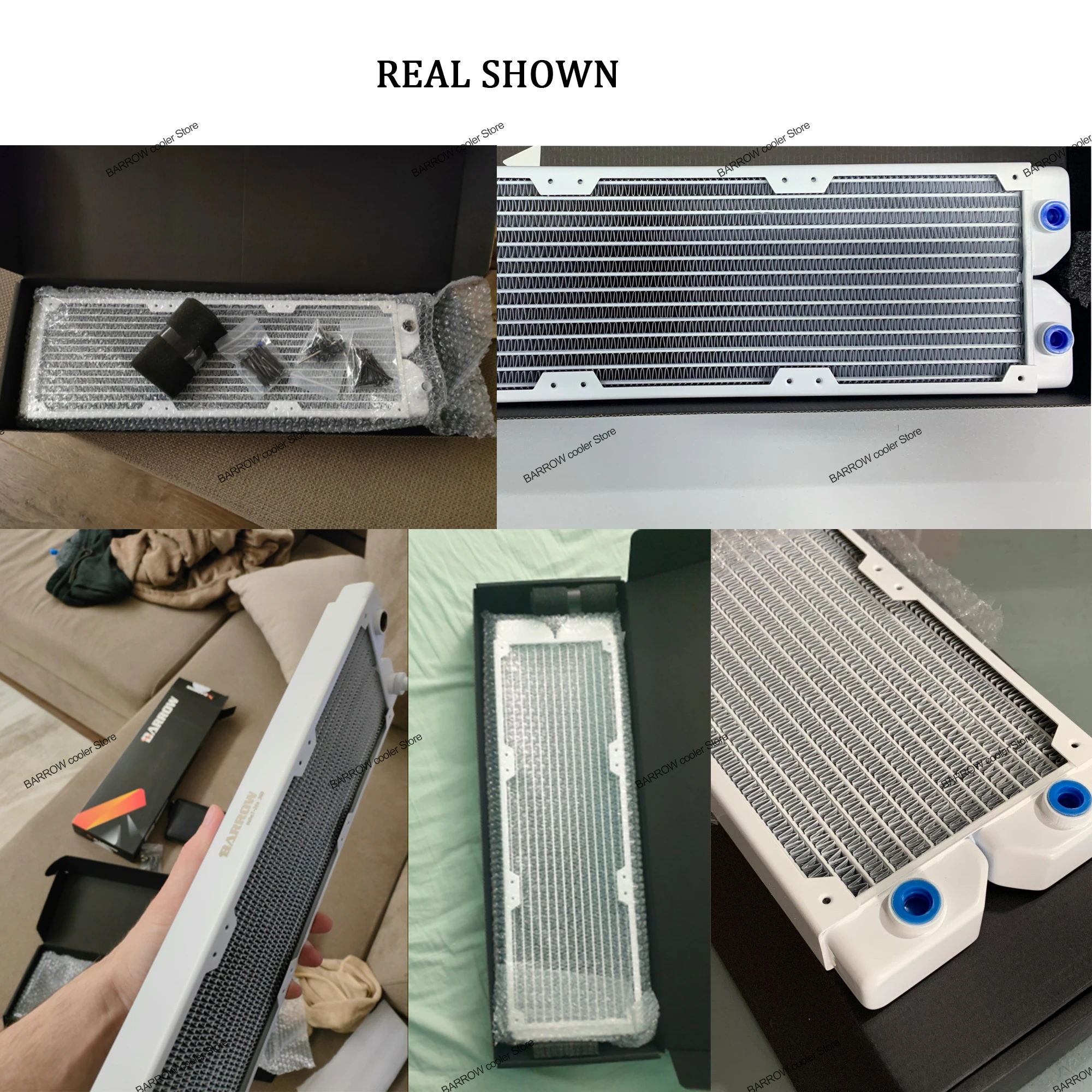 Carrinho de Mão 28 mm Grosso Radiador Cobre g1 Fio Branco Preto 120 240 360 480 mm Computador Radiador Água Refrigeração 120 Ventiladores Dabel28a - Imagem 3
