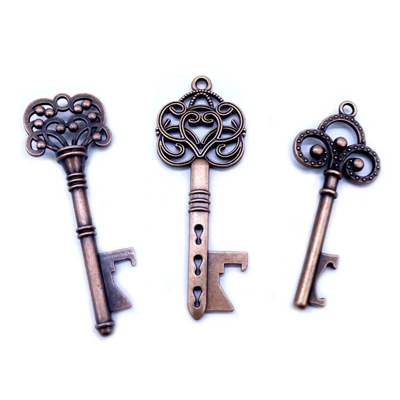 50pcs DIY Wedding Decoration 5 Colors Vintage Key Bottle Opener with Thank You Paper Tags Wedding Party Deco Favors and Gifts beer bottle opener keychains diy handmade gift