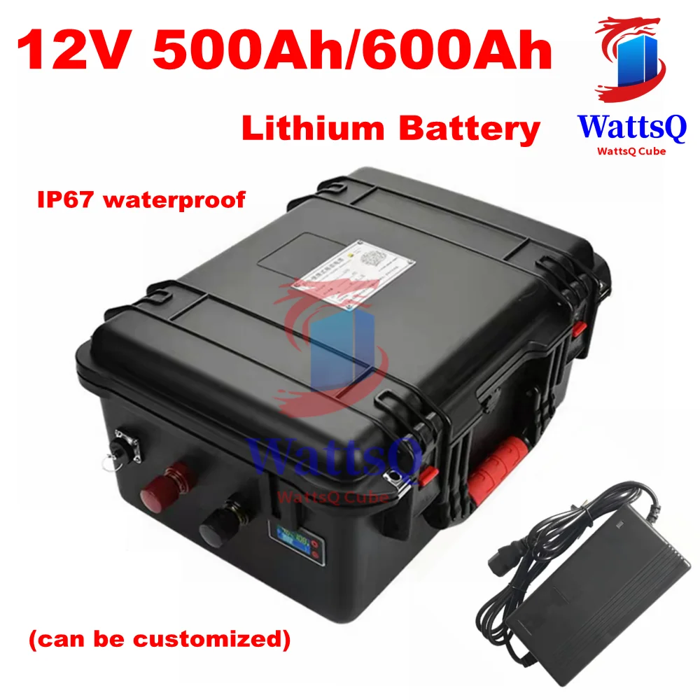 

Waterproof 12V 500Ah 600Ah Lithium ion battery with BMS for motorhome campervans caravans autocaranas solar system RV+20Acharger