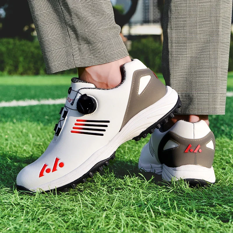 Zapatos De Golf Profesionales Para Hombre, Zapatillas Con Picos De Golf Resistentes Al Agua, Color Blanco y Negro, Entrenadores