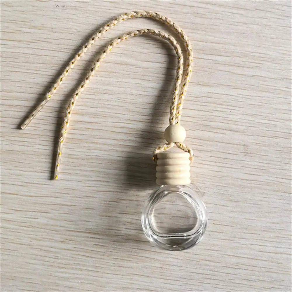 Car Hanging Glass Bottle Empty Perfume Aromatherapy Refillable Diffuser Air Fresher Fragrance Pendant Ornament 1~5PCS