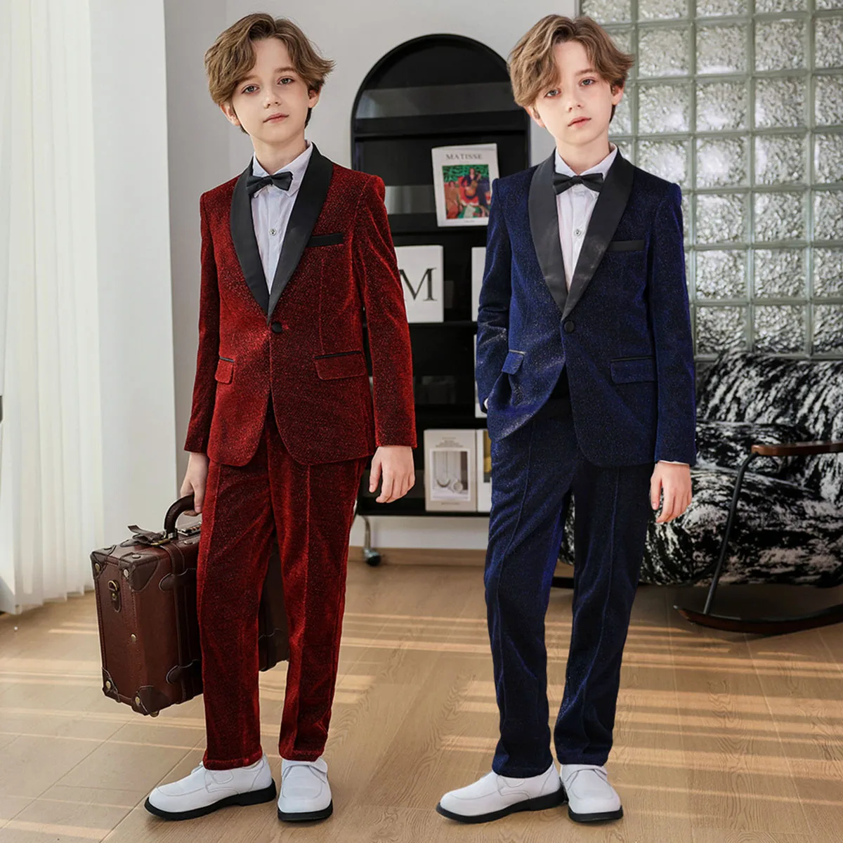 Toddler Classic Boys'Formal Suit Set Kids Formal Outfit Boys Formal Dresswear Vest Set