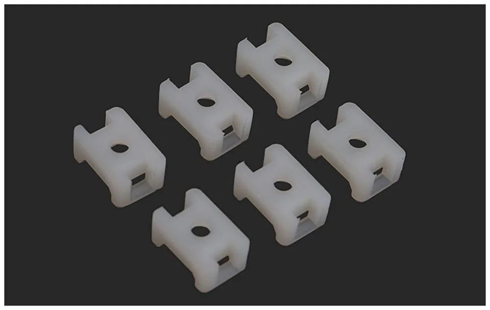 Description Picture 6 of itemcable tie Mounts 100PCs 4.6mm Wire Buddle Saddle Type Plastic Holder White Black 10 width 15 length Plastic cable white mount