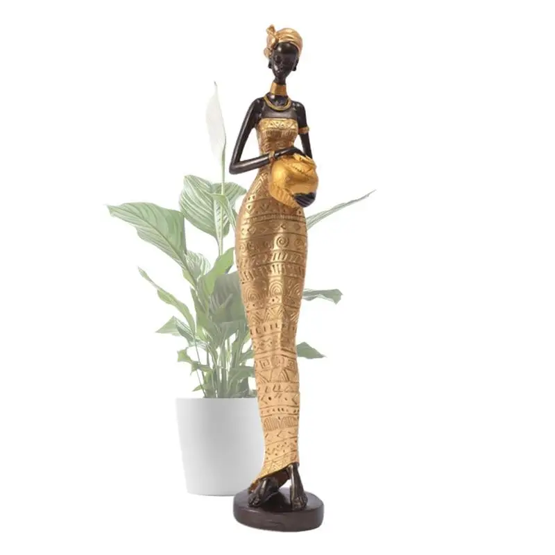 

African Statues And Sculptures Collectible Art African Women Figure Vintage Ornaments Handmade For Bookcase Entrance Decor Or