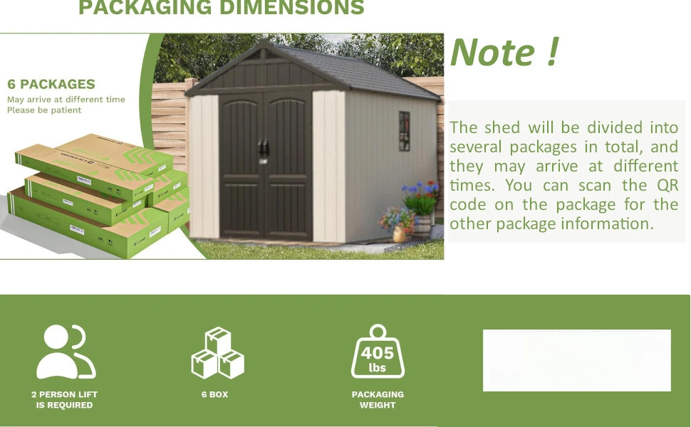 Patiowell 8' x 10' Plastic Outdoor Storage Shed with Floor