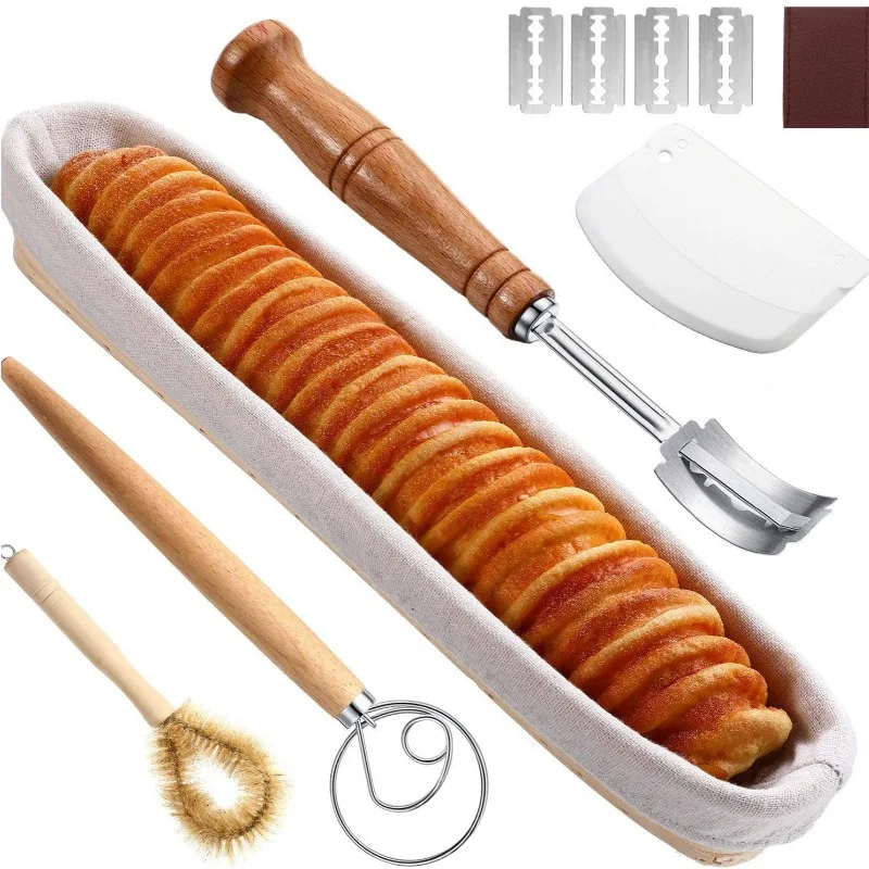 Baguette Banneton Sourdough Starter Kit Sourdough Bread scraper mixer Baking Supplies Accessories Gadgets Pastry Kitchen Tools