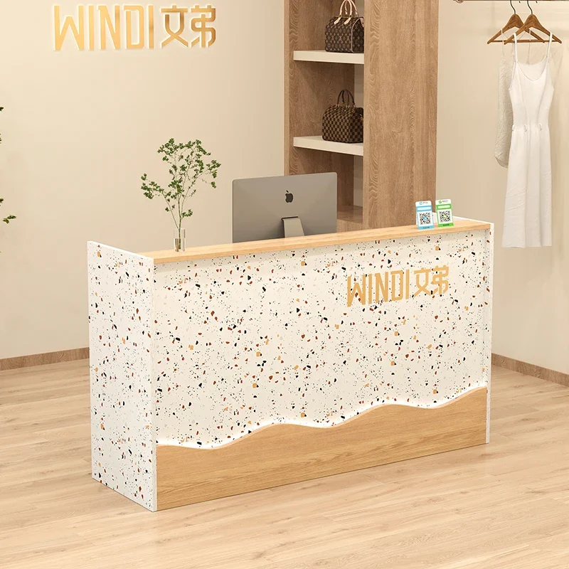 Restaurant Reception Desk Hairdresser Counter Table Bar Furnishings Salon Cafe Cosmetics Bureau Meuble Shelf Aesthetic Pink