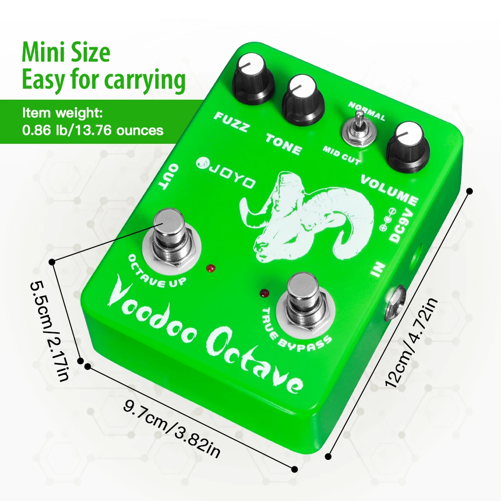 JF-12 VOODOO OCTAVE Octave Pedal with Mid-cut Function Features Fuzz Distortion