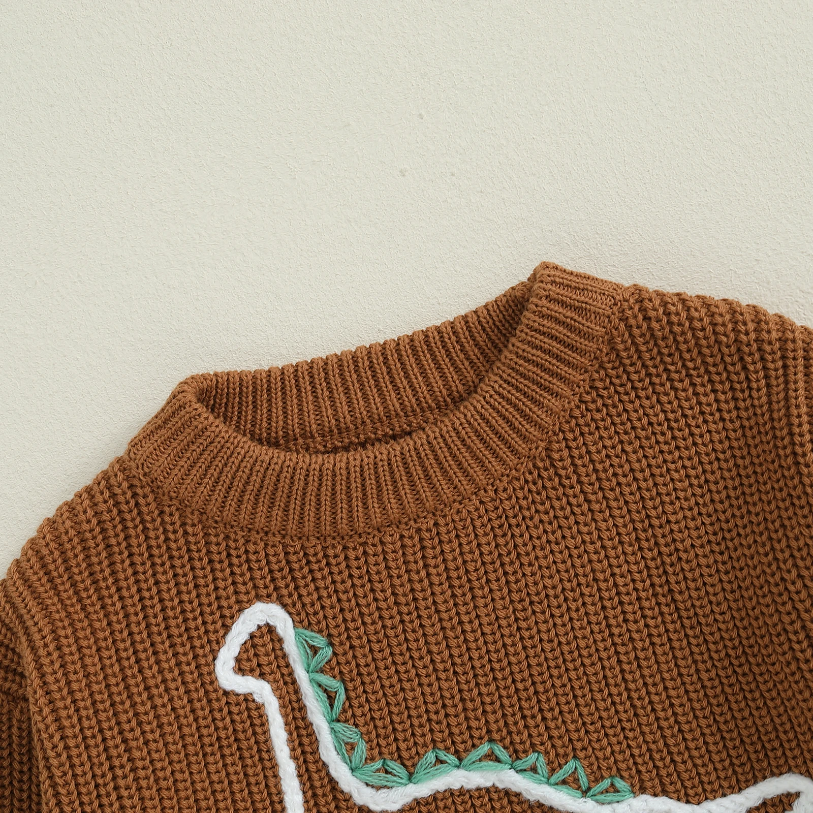 Winter Warm Kids Baby Boys Sweaters Children Knitted Clothes Cute Dinosaur Embroidered Long Sleeve Infant Pullover Tops Jumpers