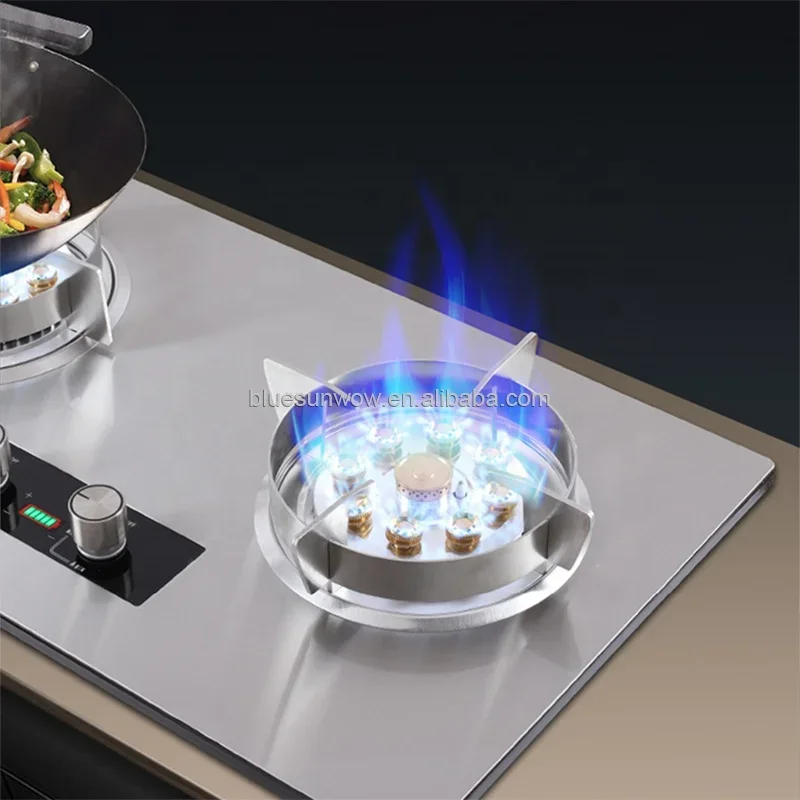 Factory Sale Kitchen High Quality Cooking 7.0KW High Power Stainless Steel Gas Cooker Stovetop 2 Burners Gas Stove