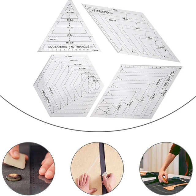 High Accuracy Transparent Hexagon Ruler DIY Handcrafted Clear Scale Acrylic Hexagon  Quilting Template for Drawing Cutting - AliExpress