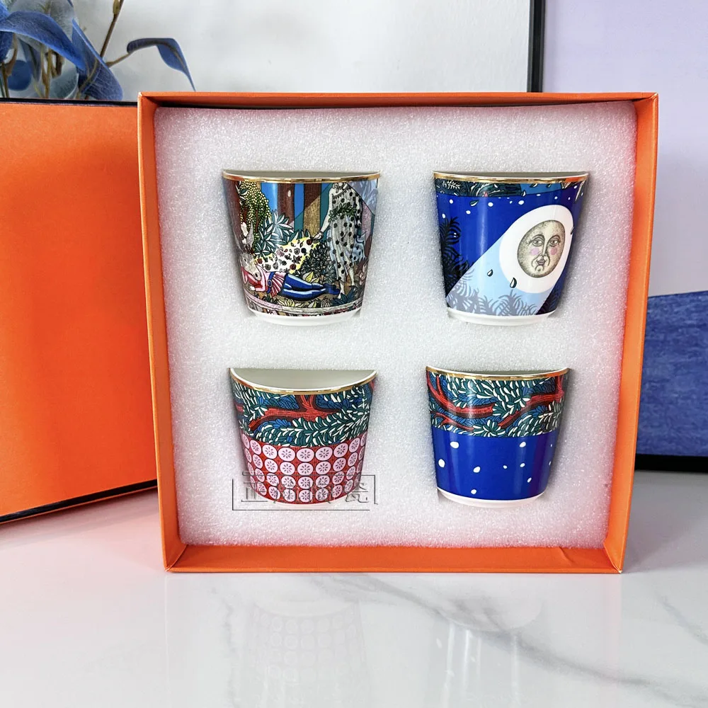 

European Style Creative Vintage Coffee Cup Ceramic Tea Cup Beer Cup Whiskey Drink Cup Household Bone China Latte for Kitchen