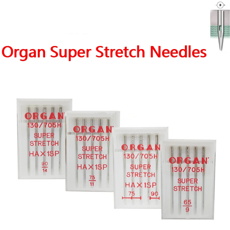 

Organ Needles 5pcs Top Quality Domestic Sewing Machine Needles Super Stretch For Knitted Fabrics And Elastic Fabric 1pack=5pcs