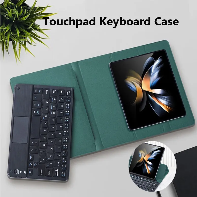 

Touchpad Keyboard Case for Samsung Galaxy Z Fold 6 5 4 2 1 Z Fold 3 Bluetooth Adjustable Stand Leather Cover with Stylus Pencil