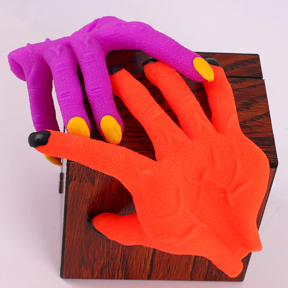 Halloween Funny Toy Hand Stretch Decompression Gloves Party Dress Up Props Ghost Paw Claws Mittens