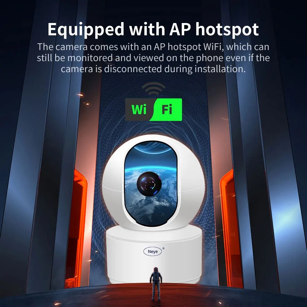 Neye S5 WiFi Smart Camera 8MP 4K Indoor Baby Monitor 360 ° Pan Tilt Automatic Tracking Camera CCTV Bidirectional Audio Camera 3