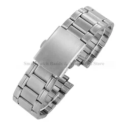 Stainless Steel Folding Buckle Universal Watch Bracelet Replacement - 22mm (Silver)
