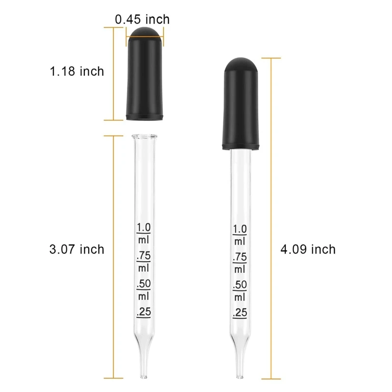 

Eye Dropper Glass Liquid Dropper0.25 0.50 0.75 1 Clearly Scaled
