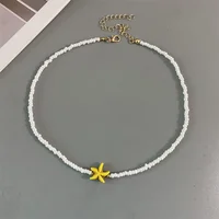 Shell Starfish Woman Short Necklace Summer Holiday Gift Handmade Choker  Seed Beads Neck Jewelry White - Image 6