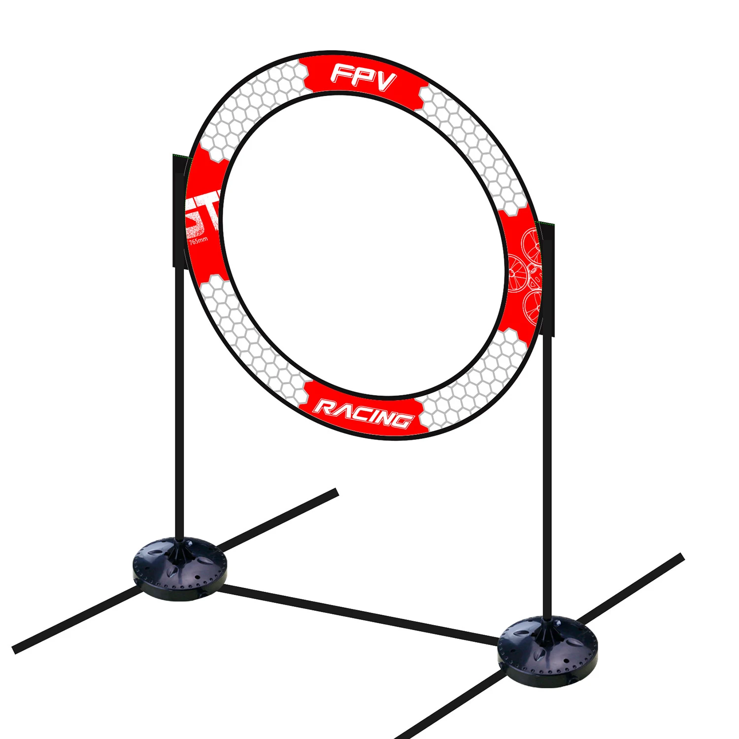 

765mm Circular Drone FPV Racing Gate Goal Hurdles Tiny Whoop Racer RC Quad Flying Indoor Training Door w/ Base