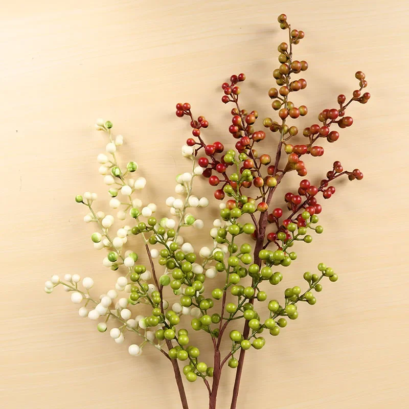 Foam Artificial Berry Branch Flower artificial plants artificial flowers artificial flower bouquet artificial flower artificial branches Fake Black Fruit Wedding Home Table Party Decor Christmas New Year DIY Bouquet Accessories
