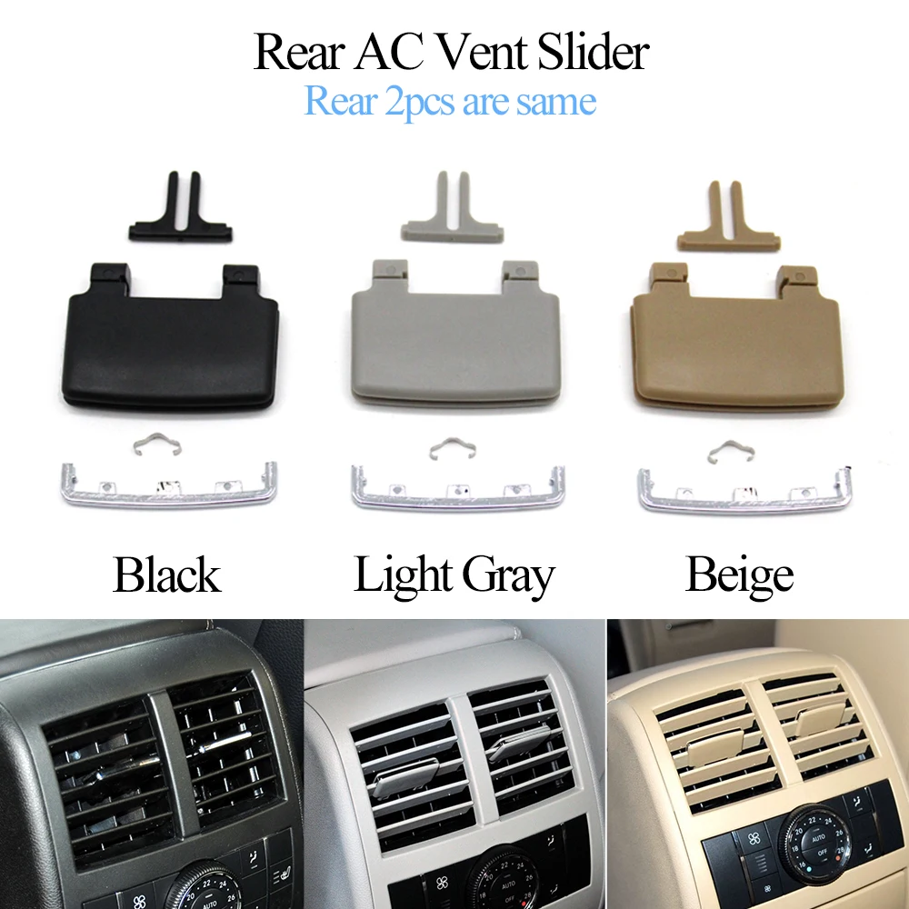 Par De Rejillas De Ventilación A/C Izquierda Y Derecha Para Mercedes Benz W204 – Compatible Con Clase C 2008-2015, Color Negro, Fácil Instalación
